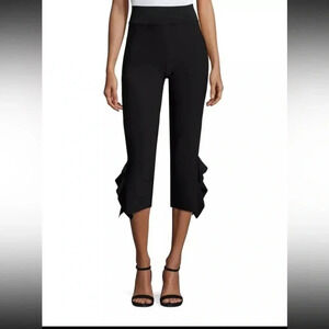 Opening Ceremony Flounce Black Women's Ruffle Hem capri Pants